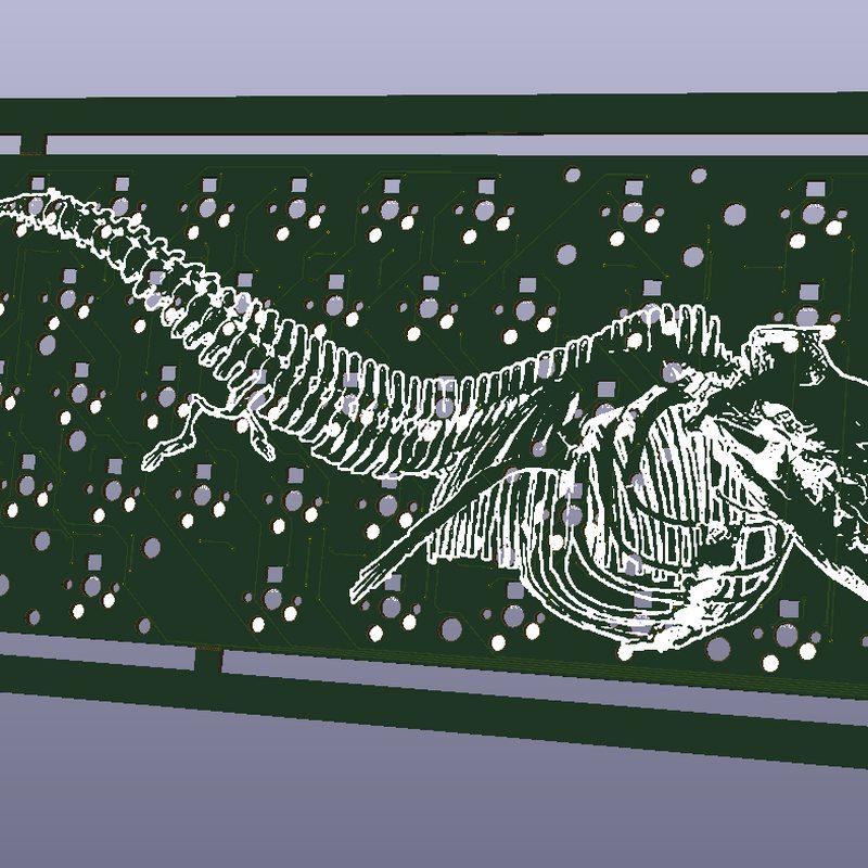 Bakekujira PCB render with whale artwork